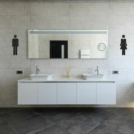 2 PCS 20cm 3D DIY Man & Woman Toilet Sticker WC Door Sign Decals Toilet Signs(Silver)-garmade.com