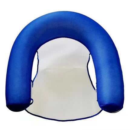 Inflatable Water Sofa Reclining Chair Floating Bed Foldable Hammock With Net(Blue)-garmade.com