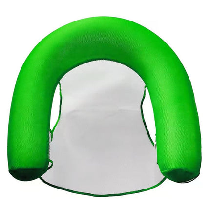 Inflatable Water Sofa Reclining Chair Floating Bed Foldable Hammock With Net(Green)-garmade.com