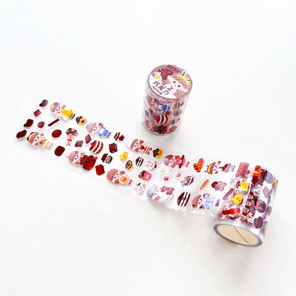 2 Sets Hand Account Tape Roll Cute Laser Girl Heart Decoration Sticker, Size: 6cm x 3m(Brown)-garmade.com