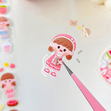 2 Sets Hand Account Tape Roll Cute Laser Girl Heart Decoration Sticker, Size: 6cm x 3m(Brown)-garmade.com
