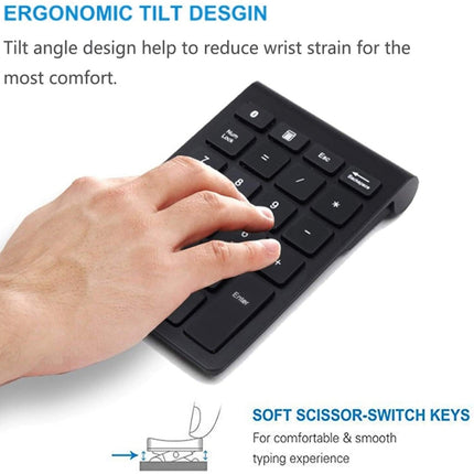 BT304 22 Keys Laptop Mini Wireless Keyboard, Spec: Bluetooth (Black)-garmade.com