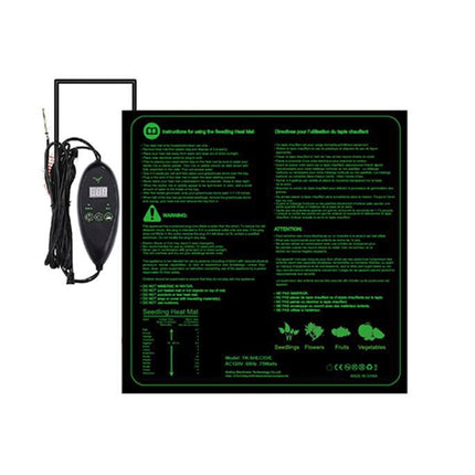 20 x 20 inch Digital Display Seedling Heating Pad With Timed Temperature Adjustment(UK Plug 240V)-garmade.com