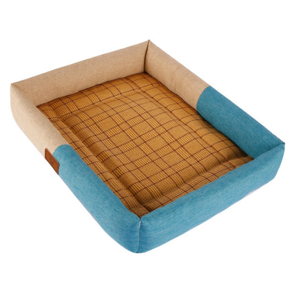 YD-XD03 Summer Pet Breathable Cooler Mat Pet Bed, Size: 60x50cm(Khaki Lake Blue)-garmade.com