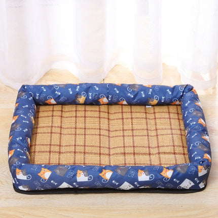 YD-XD03 Summer Pet Breathable Cooler Mat Pet Bed, Size: 60x50cm(Deep Blue Cat)-garmade.com