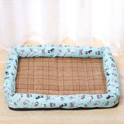 YD-XD03 Summer Pet Breathable Cooler Mat Pet Bed, Size: 77x62cm(Mint Green Cat)-garmade.com
