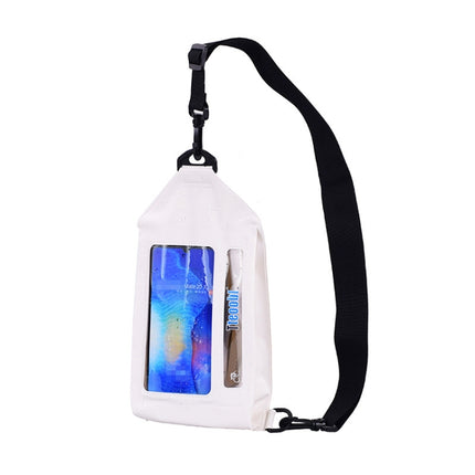 Tteoobl Swimming Waterproof Crossbody Phone Bag Touch Screen Chest Bag,Style: Zipper Model(White)-garmade.com