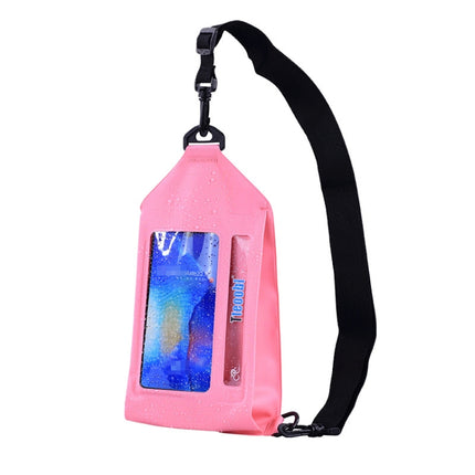 Tteoobl Swimming Waterproof Crossbody Phone Bag Touch Screen Chest Bag,Style: Zipper Model(Pink)-garmade.com