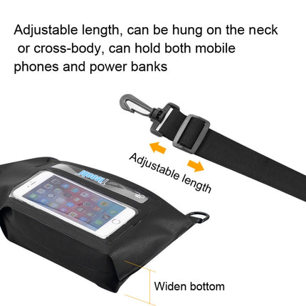 Tteoobl Swimming Waterproof Crossbody Phone Bag Touch Screen Chest Bag,Style: Zipper Model(Black)-garmade.com