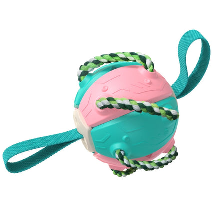 084DT Pet Outdoor Training Interactive Flying Disc Football Dog Toys(Pink Blue)-garmade.com
