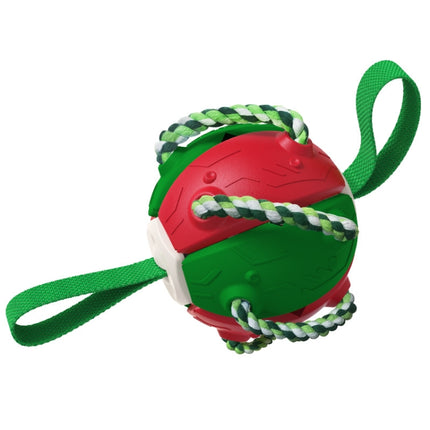 084DT Pet Outdoor Training Interactive Flying Disc Football Dog Toys(Red Green)-garmade.com