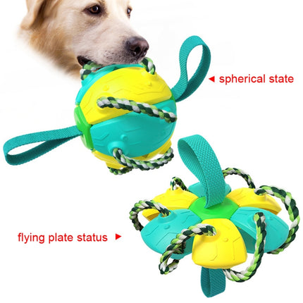 084DT Pet Outdoor Training Interactive Flying Disc Football Dog Toys(Red White)-garmade.com