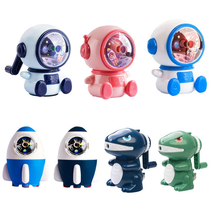 Cartoon Hand-cranked Automatic Pencil Sharpener, Style: Astronaut (Pink)-garmade.com