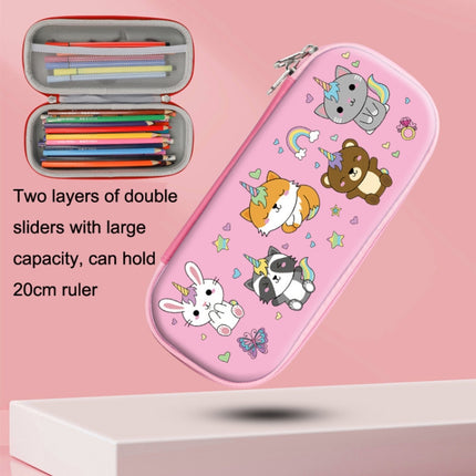 S-888 Elementary School Cartoon EVA Pencil Case Anti-fall Stationery Box, Style:(Plane zoo)-garmade.com