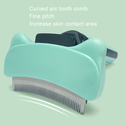 Pet Automatic Hair Removal Comb Curved Cat and Dog Open-knot Comb(Blue)-garmade.com