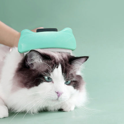 Pet Automatic Hair Removal Comb Curved Cat and Dog Open-knot Comb(Green)-garmade.com