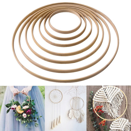 10 PCS Bamboo Circle Fan Frame Dream Catcher Making Circle Material, Size: 13cm(With 6mm Hole)-garmade.com