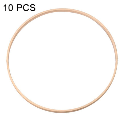 10 PCS Bamboo Circle Fan Frame Dream Catcher Making Circle Material, Size: 23cm(With 6mm Hole)-garmade.com