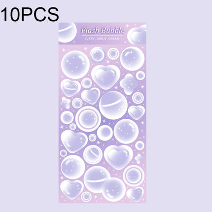 10 PCS Jelly Bubble Sticker Smudged Color Handbook Sticker(Purple)-garmade.com