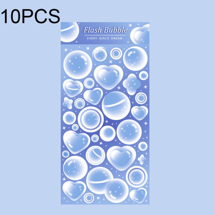 10 PCS Jelly Bubble Sticker Smudged Color Handbook Sticker(Blue)-garmade.com