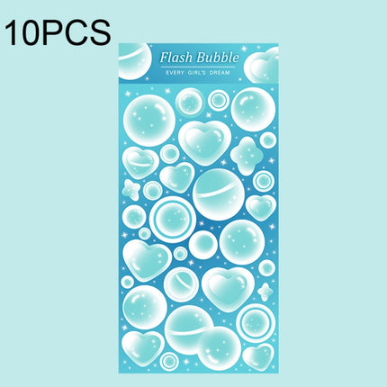 10 PCS Jelly Bubble Sticker Smudged Color Handbook Sticker(Green)-garmade.com