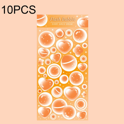 10 PCS Jelly Bubble Sticker Smudged Color Handbook Sticker(Orange)-garmade.com