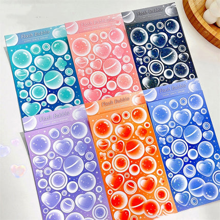 10 PCS Jelly Bubble Sticker Smudged Color Handbook Sticker(Blue)-garmade.com