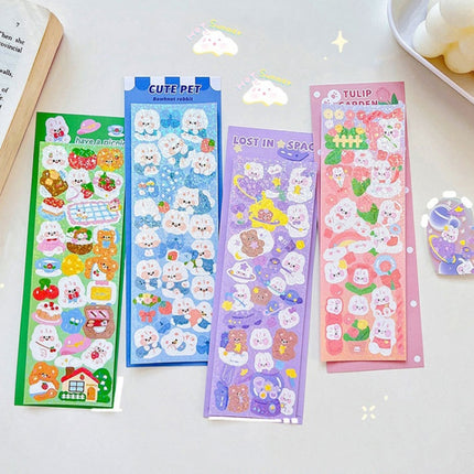 10 PCS Laser Stickers Cute DIY Hand Account Decorative Stickers(Camping Party Purple)-garmade.com