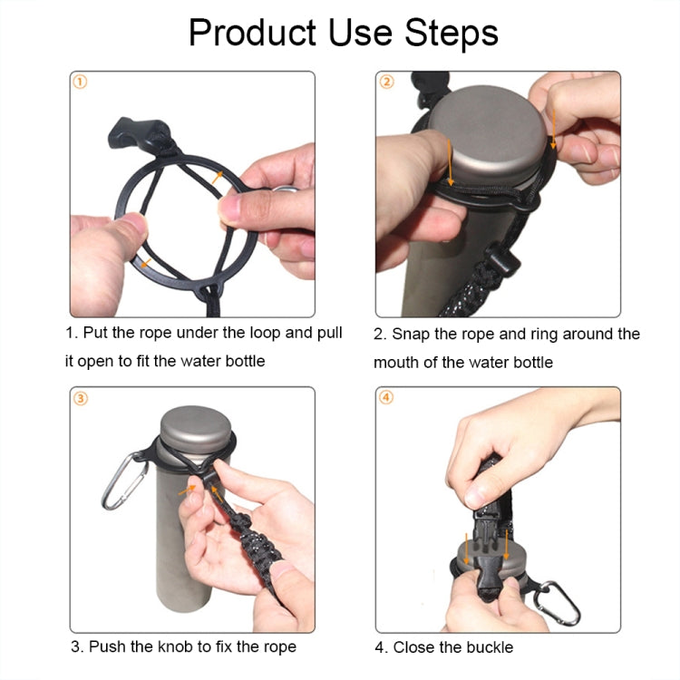 2 PCS Outdoor Camping Multifunctional Carabiner Water Bottle Handle(Purple)-garmade.com