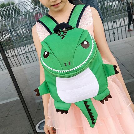 Cartoon School Bag Dinosaur Backpack For Children(Green)-garmade.com