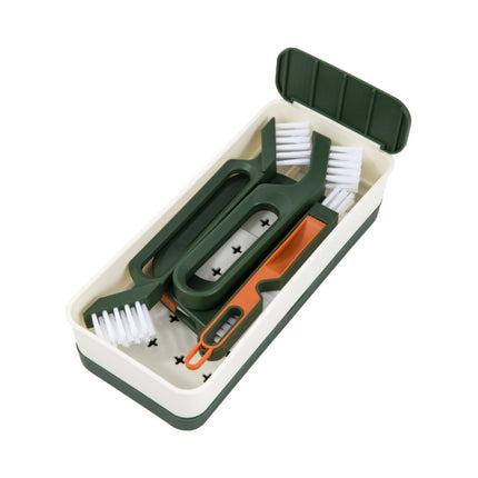 4 PCS/Set Multifunctional Crevice Cleaning Bristle Brush Set(Green)-garmade.com