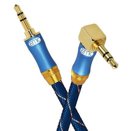 EMK 90-Degree Car 3.5mm Audio Cable Extension Cable, Cable Length: 1.5M(Blue)-garmade.com
