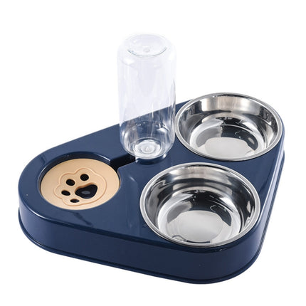 Dog Cat Triangle Automatic Drinking Water Bowl Pet Supplies, Size: Small(Dark Blue)-garmade.com