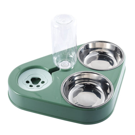 Dog Cat Triangle Automatic Drinking Water Bowl Pet Supplies, Size: Small(Mint Green)-garmade.com