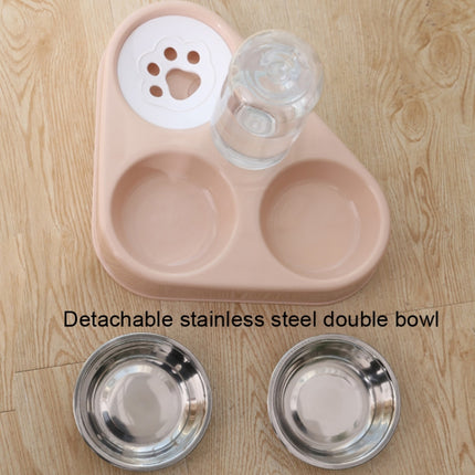 Dog Cat Triangle Automatic Drinking Water Bowl Pet Supplies, Size: Small(Warm Pink)-garmade.com