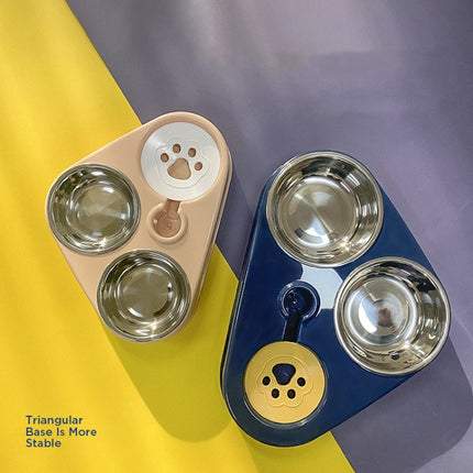 Dog Cat Triangle Automatic Drinking Water Bowl Pet Supplies, Size: Small(Dark Blue)-garmade.com