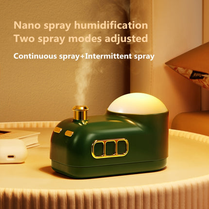 Retro Steam Train Air Humidifier USB Night Light Atmosphere Decor Lamp, Color: White-Projection-garmade.com