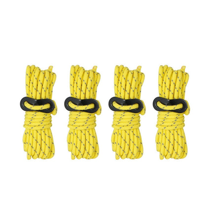 4 PCS / Set CLS Outdoor Camp Reflective Wind-Proof Camping Support Rod(Yellow)-garmade.com
