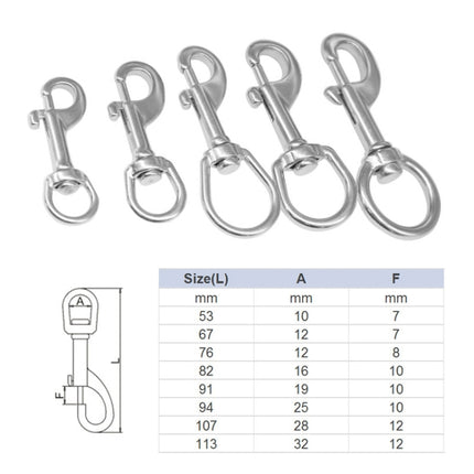 Stainless Steel Swivel Single Hook Pet Leash Hook, Specification: 65mm-garmade.com