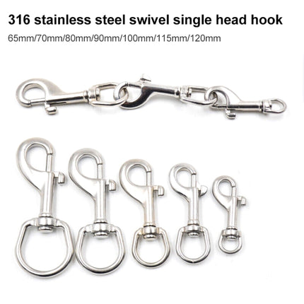 Stainless Steel Swivel Single Hook Pet Leash Hook, Specification: 70mm-garmade.com