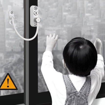 Children High-rise Anti-fall Safety Lock Window Push Limiter, Color: White (Thick)-garmade.com