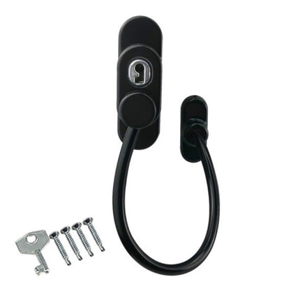 Children High-rise Anti-fall Safety Lock Window Push Limiter, Color: Black (Thick)-garmade.com
