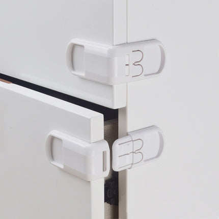 3 PCS Drawer Cabinet Door Child Safety Right Angle Lock(Light Blue)-garmade.com