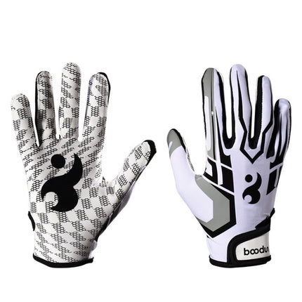 BOODUN C281071G Baseball Rugby Gloves Fitness Sports Anti-Slip Outdoor Hiking Gloves(White S)-garmade.com