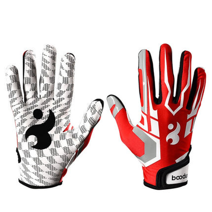 BOODUN C281071G Baseball Rugby Gloves Fitness Sports Anti-Slip Outdoor Hiking Gloves(Red L)-garmade.com