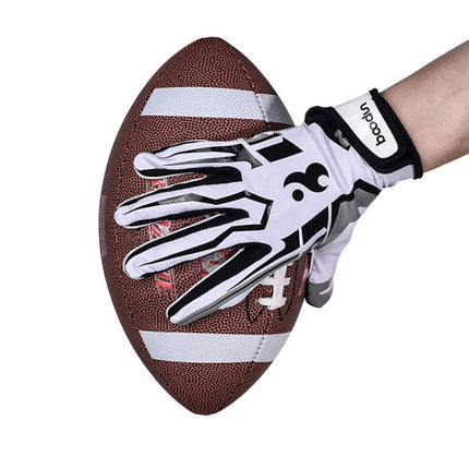 BOODUN C281071G Baseball Rugby Gloves Fitness Sports Anti-Slip Outdoor Hiking Gloves(White M)-garmade.com