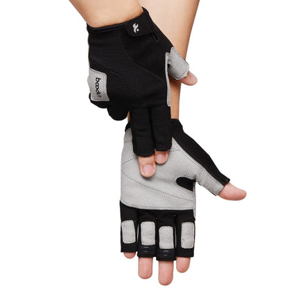 BOODUN B171069 Sailing Gloves Fitness Outdoor Half Finger Rock Climbing Gloves, Size: M(Grey)-garmade.com