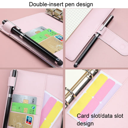 Laser Macaron Loose-leaf Notebook A6 Notepad Shell Without Inner Pages(Pink)-garmade.com