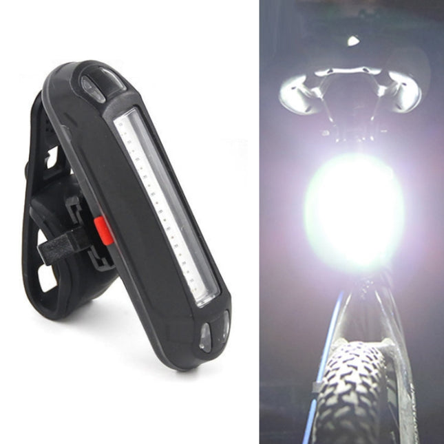 2 PCS LED Rechargeable Bicycle Warning Strip Tail Light(OPP White Light)-garmade.com