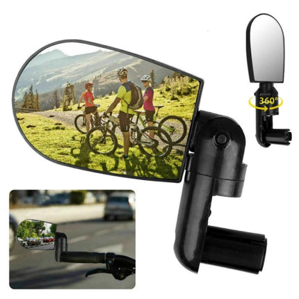 2 Pairs Adjustable Bicycle Flat Rearview Mirror Cycling Accessories(Blue)-garmade.com